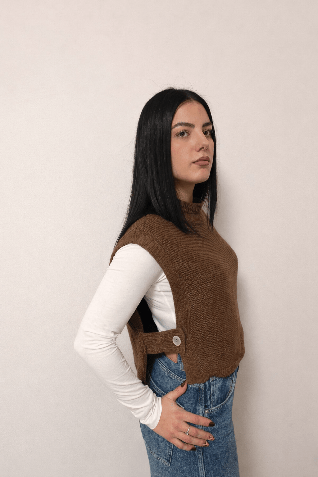 EBE Gilet con bottone laterale - Cashmood