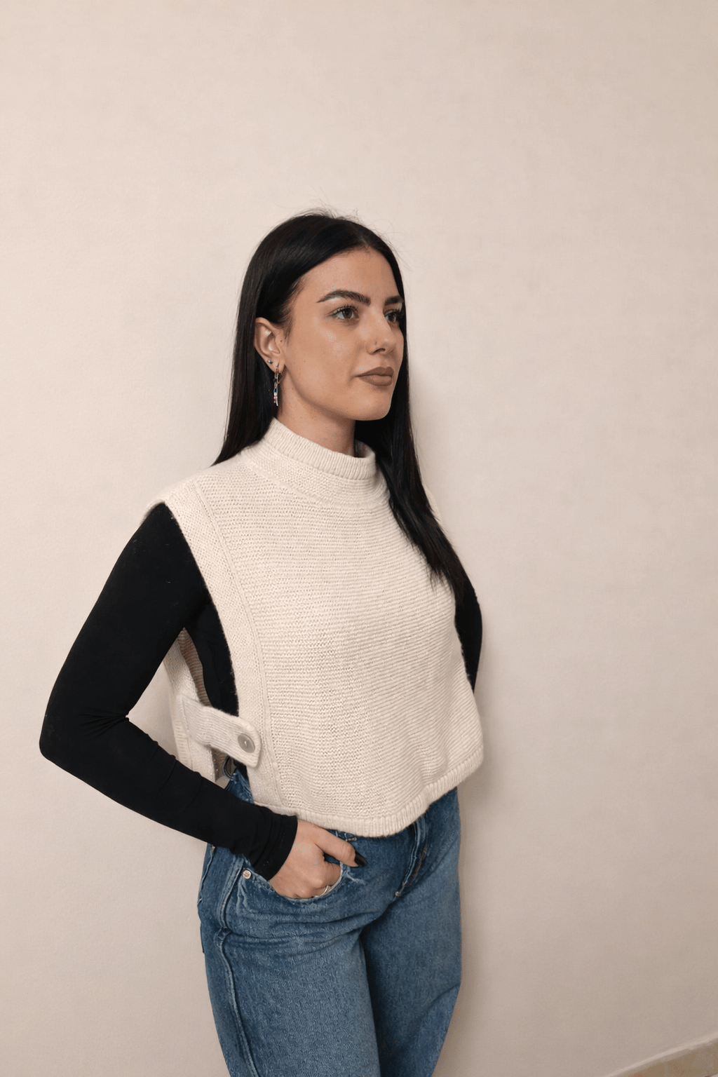 EBE Gilet con bottone laterale - Cashmood